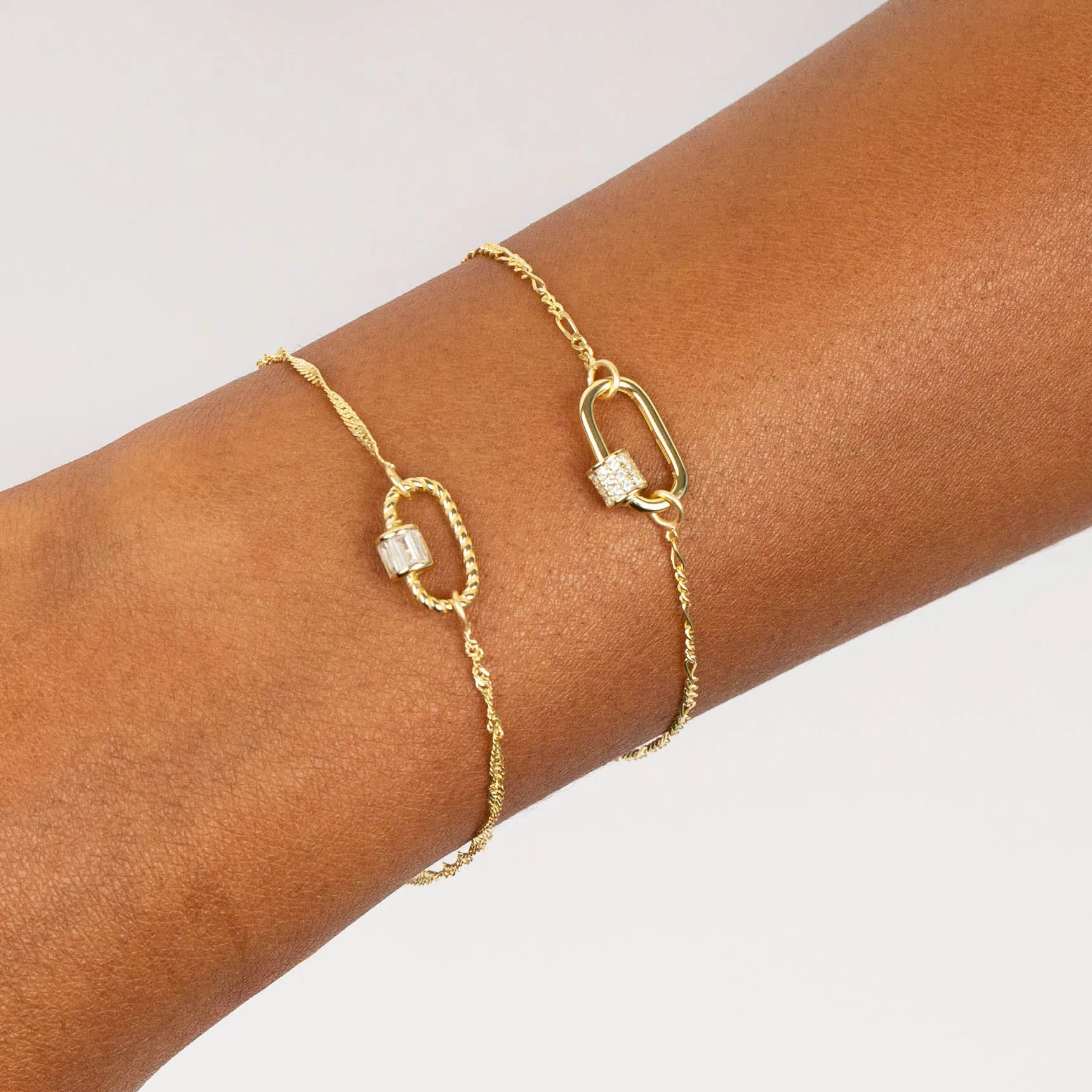 Mini Baguette Rope Toggle Singapore Bracelet