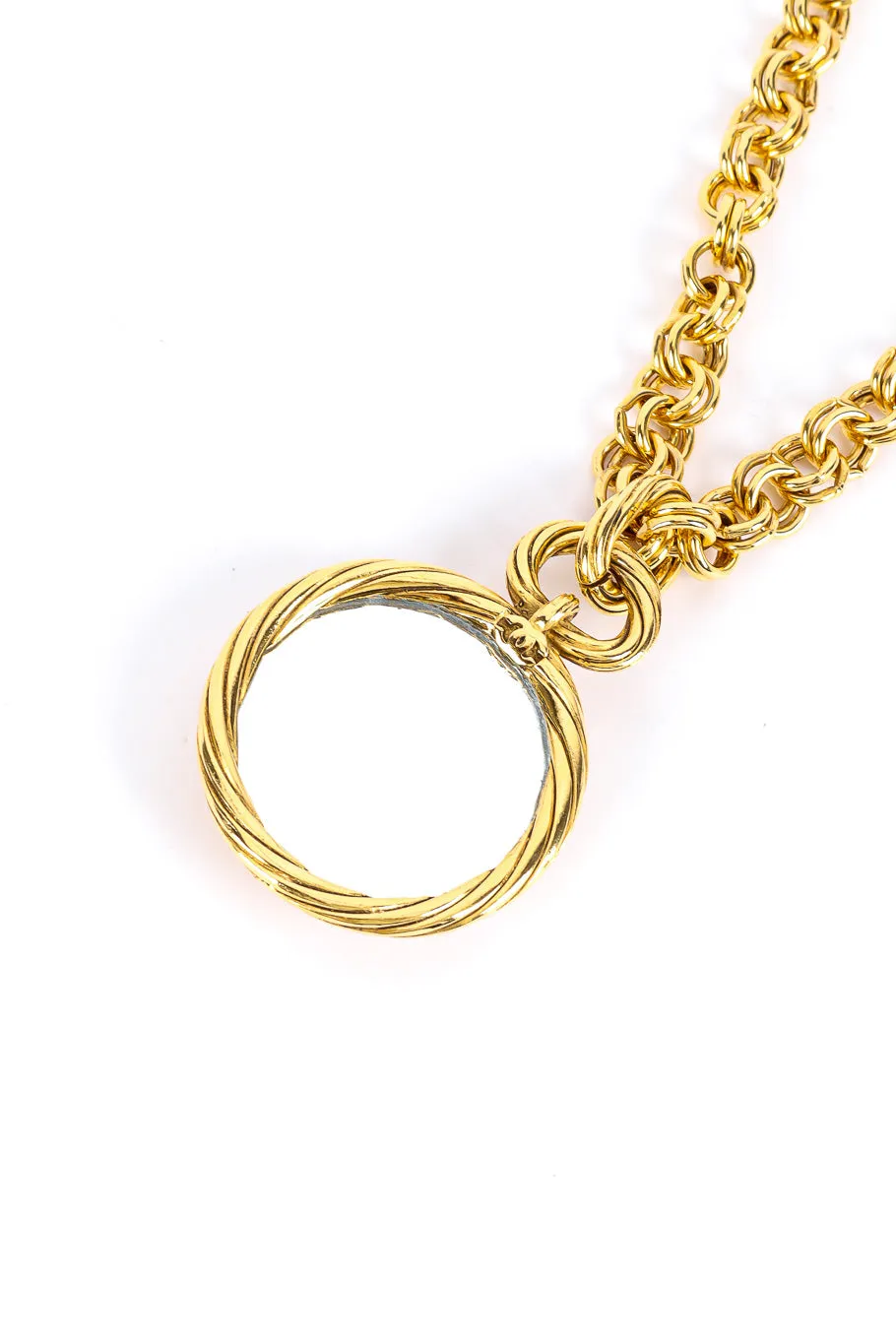 Mirror CC Pendant Chain Necklace