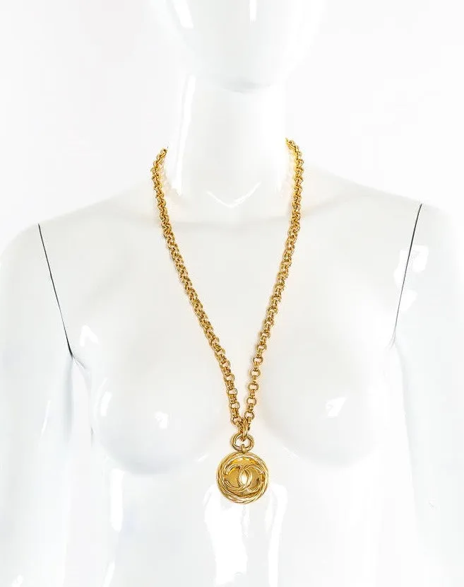 Mirror CC Pendant Chain Necklace