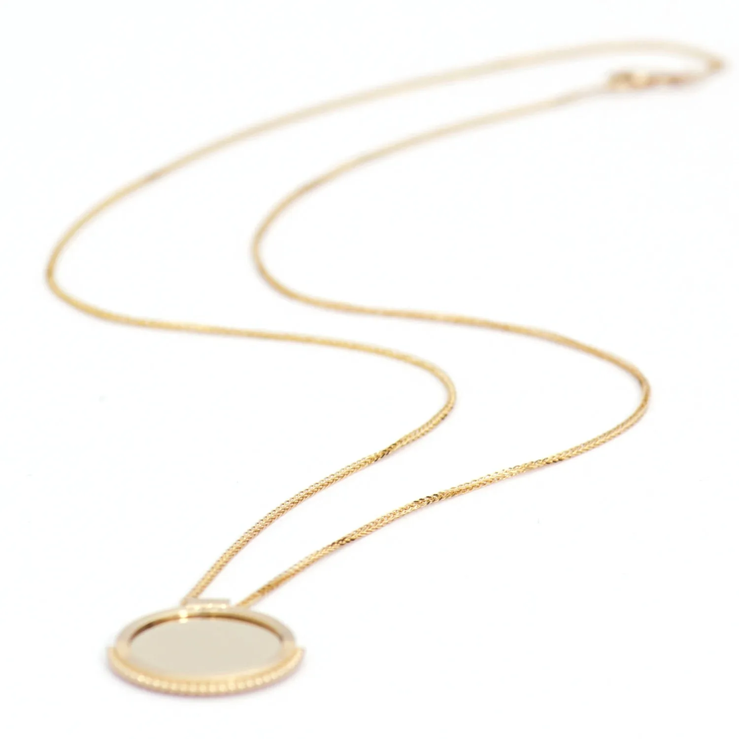 Mirror Disc Diamond Necklace