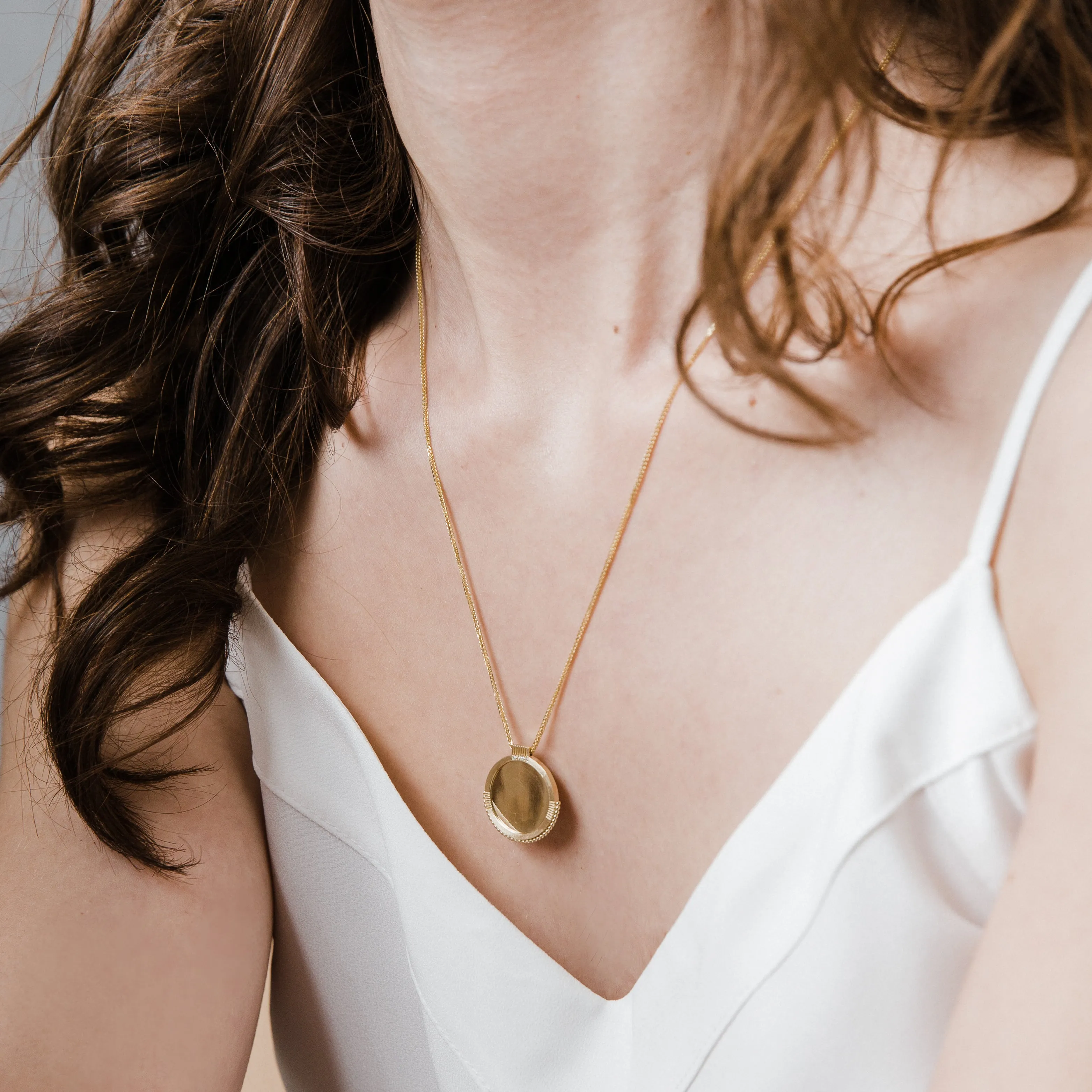 Mirror Disc Diamond Necklace