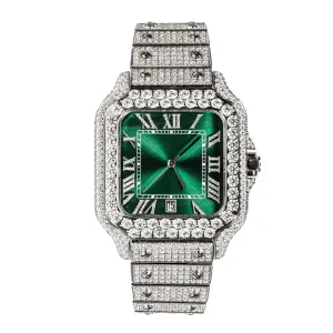 Moissanite Watch Mens Emerald Green Dial Automatic (PRE-ORDER)