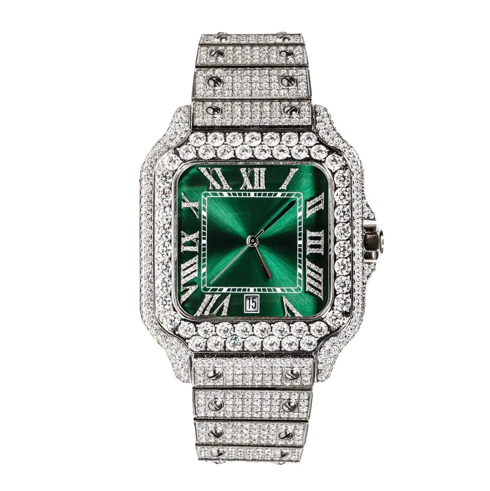 Moissanite Watch Mens Emerald Green Dial Automatic (PRE-ORDER)
