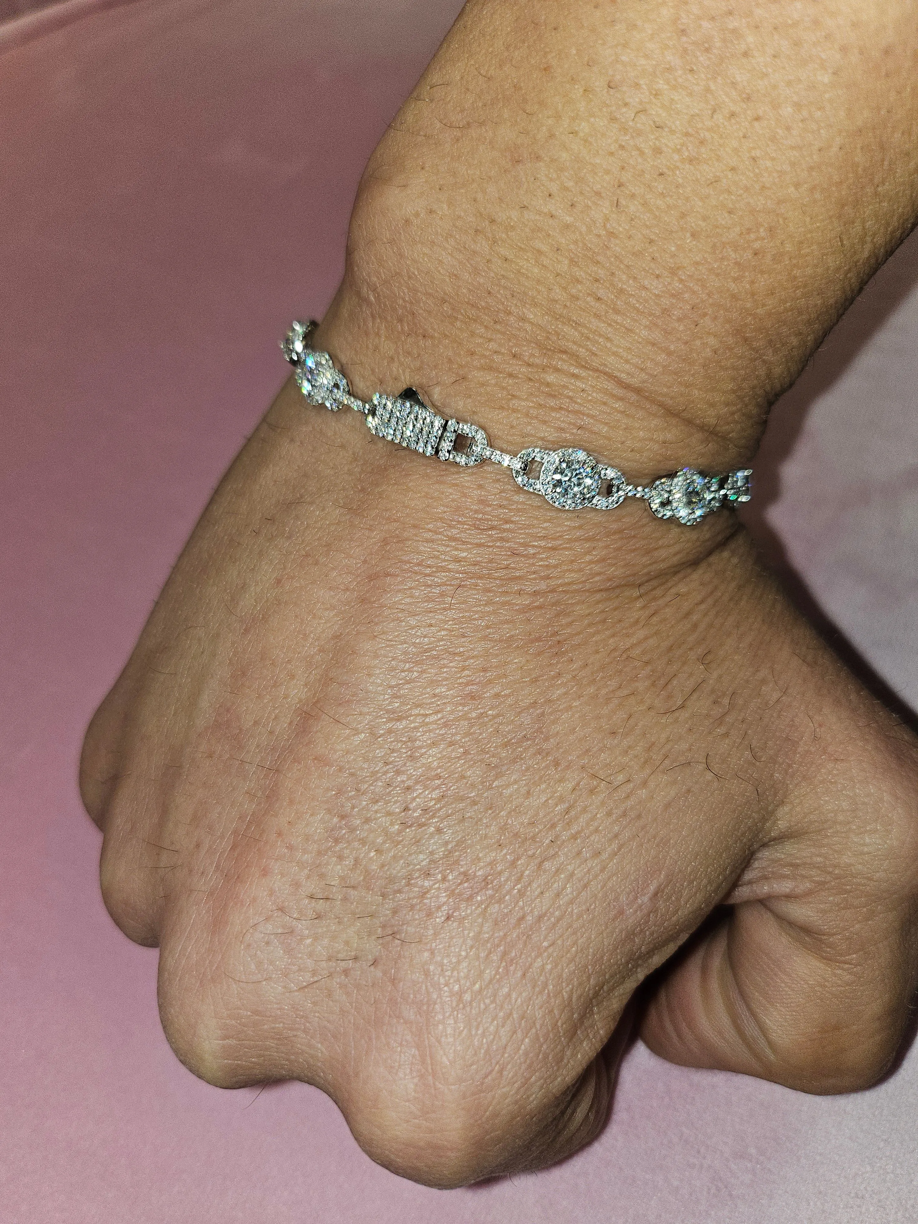 Moments Tennis 7mm Lab-Created Moissanite Sterling 7.5" Bracelet - M302149