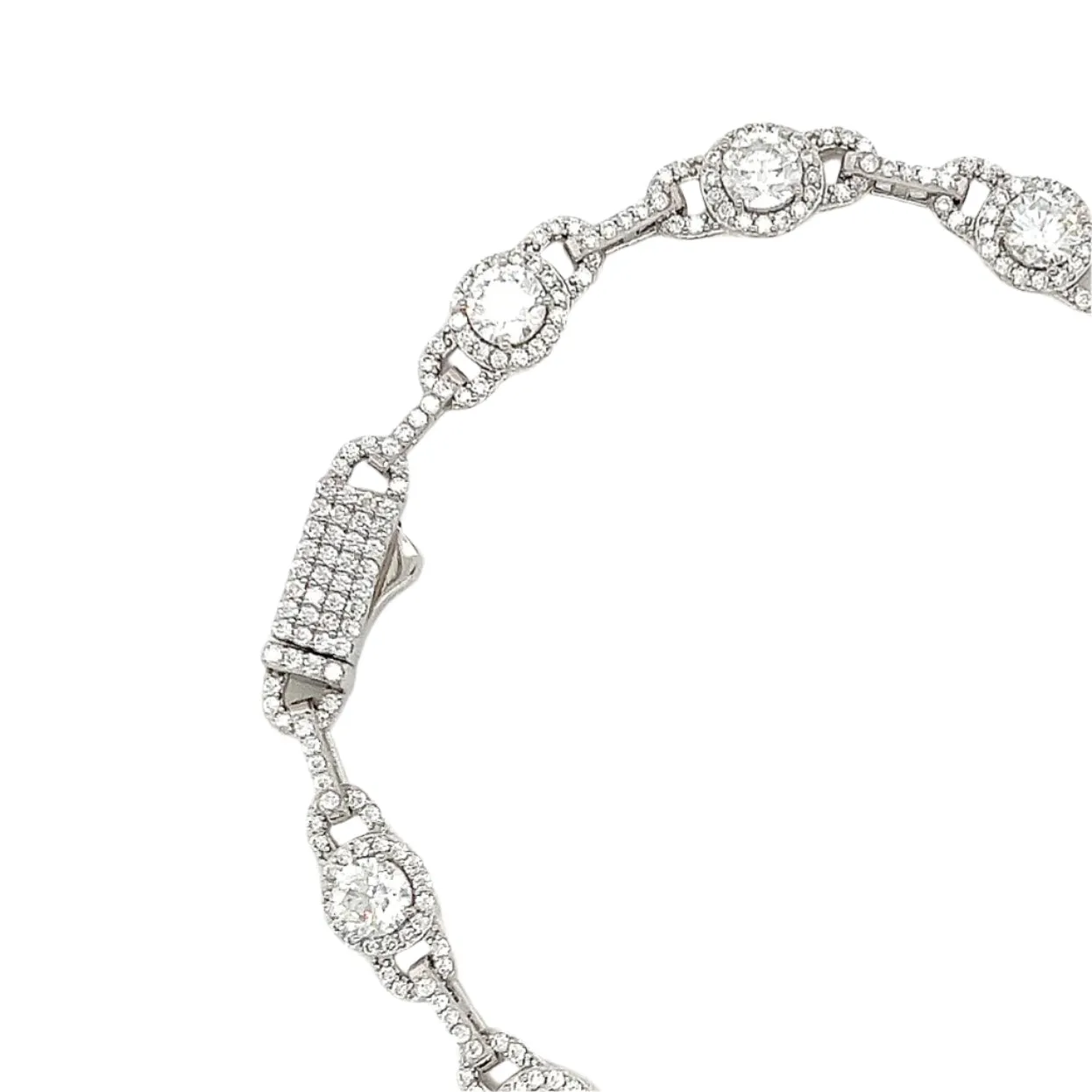 Moments Tennis 7mm Lab-Created Moissanite Sterling 7.5" Bracelet - M302149