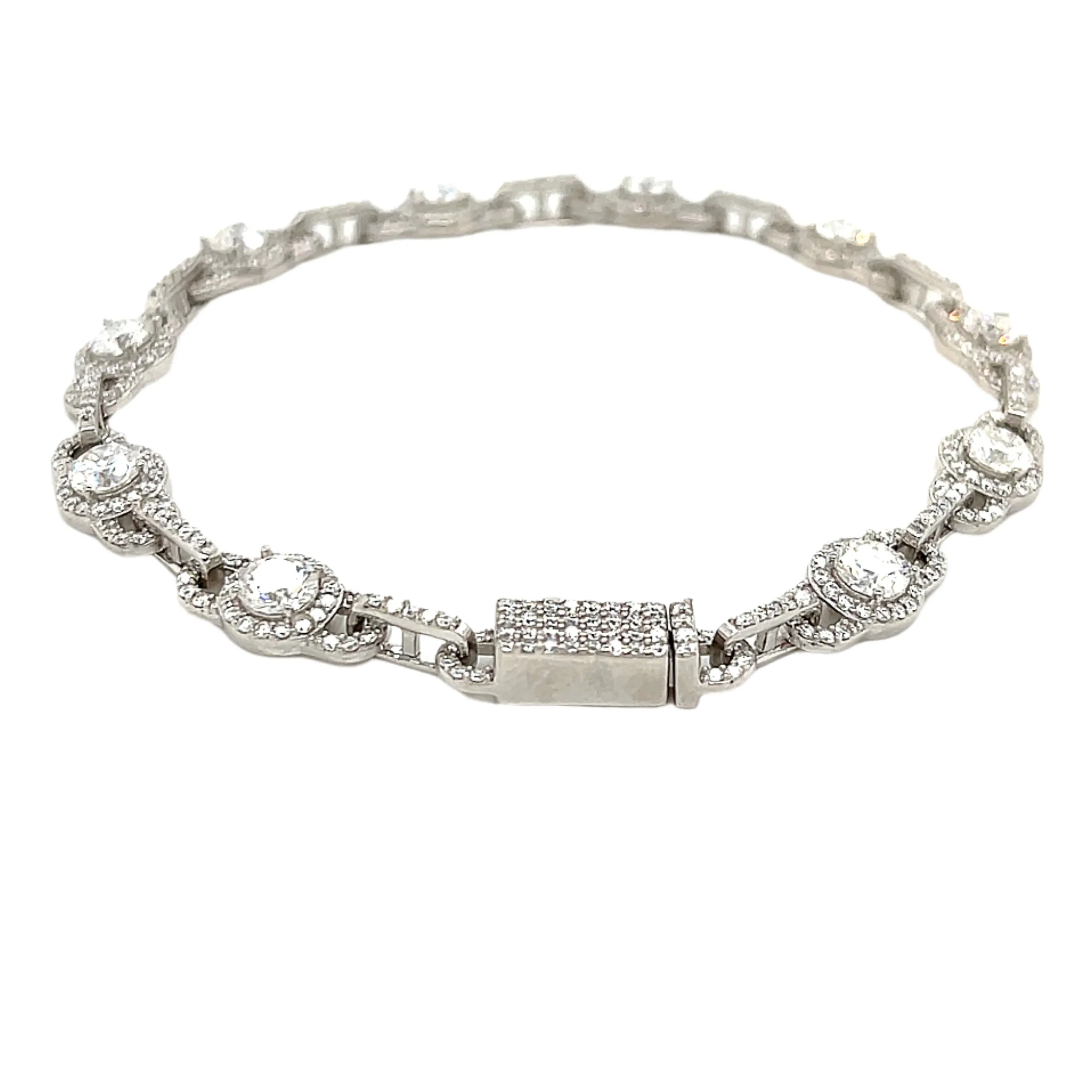 Moments Tennis 7mm Lab-Created Moissanite Sterling 7.5" Bracelet - M302149