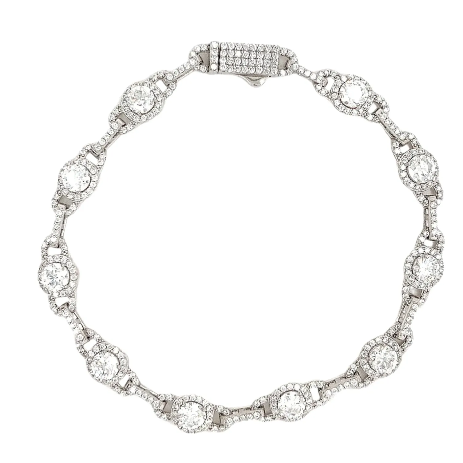 Moments Tennis 7mm Lab-Created Moissanite Sterling 7.5" Bracelet - M302149