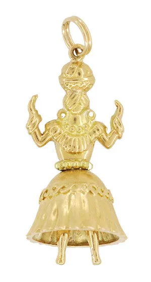Movable Brazilian Samba Tropicalismo Dancer Pendant in 18 Karat Yellow Gold