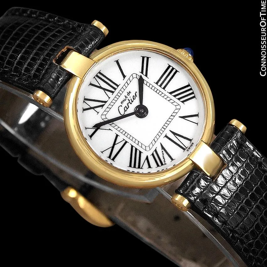Must De Cartier Vendome Ladies Vermeil Watch - 18K Gold Over Sterling Silver