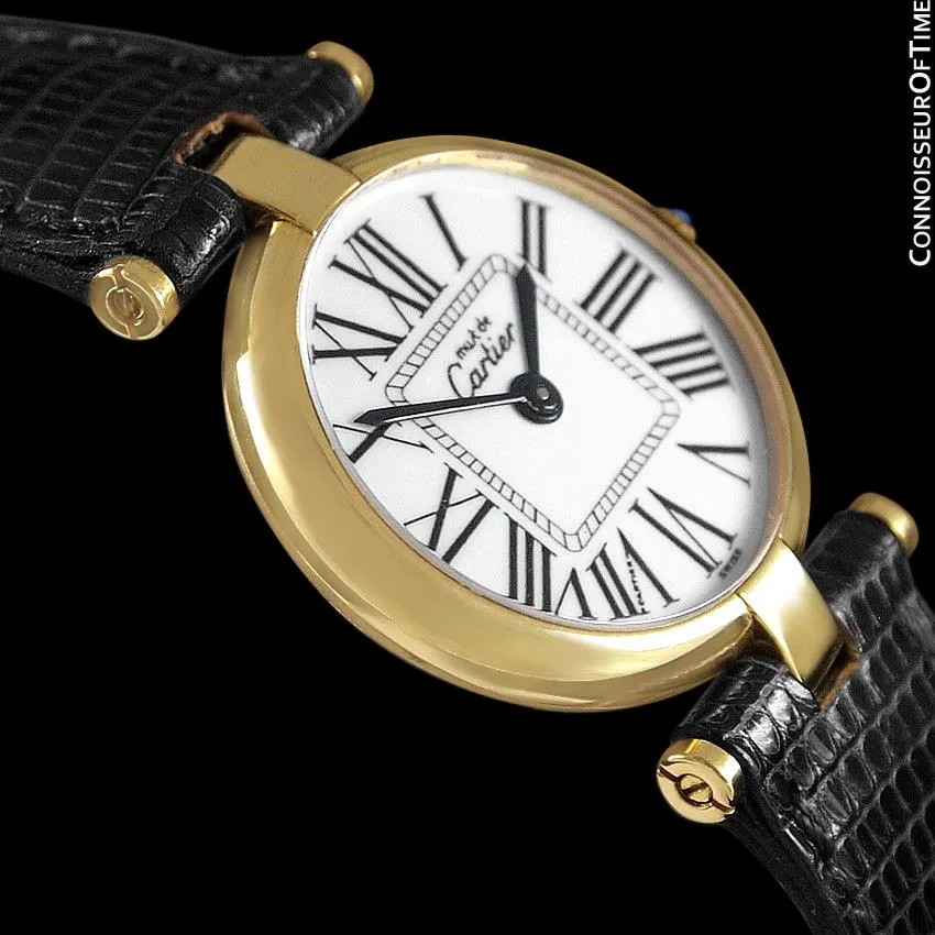Must De Cartier Vendome Ladies Vermeil Watch - 18K Gold Over Sterling Silver