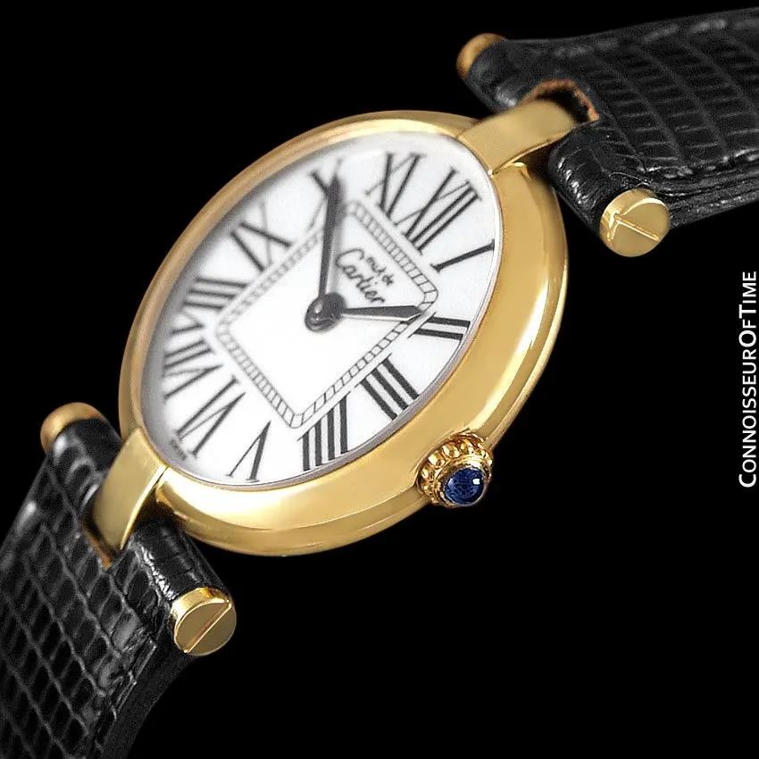 Must De Cartier Vendome Ladies Vermeil Watch - 18K Gold Over Sterling Silver