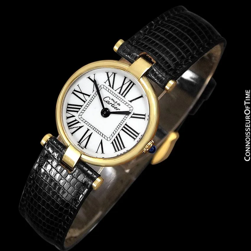 Must De Cartier Vendome Ladies Vermeil Watch - 18K Gold Over Sterling Silver