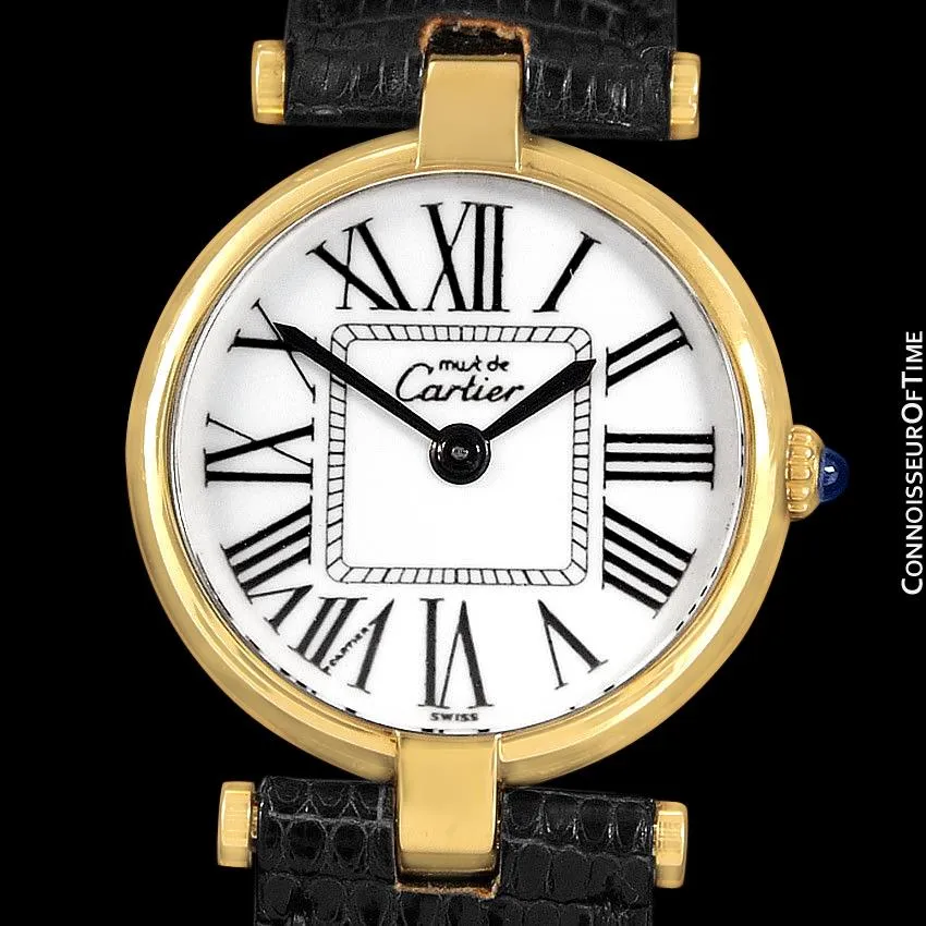Must De Cartier Vendome Ladies Vermeil Watch - 18K Gold Over Sterling Silver