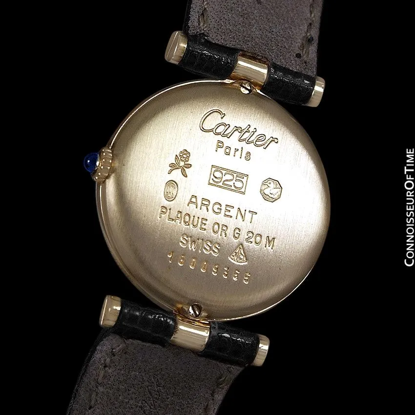 Must De Cartier Vendome Ladies Vermeil Watch - 18K Gold Over Sterling Silver