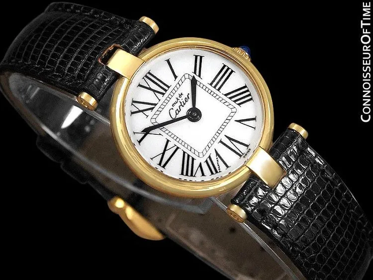 Must De Cartier Vendome Ladies Vermeil Watch - 18K Gold Over Sterling Silver