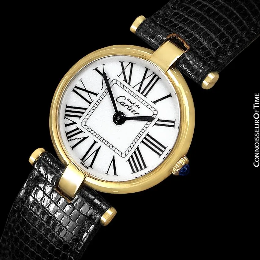 Must De Cartier Vendome Ladies Vermeil Watch - 18K Gold Over Sterling Silver