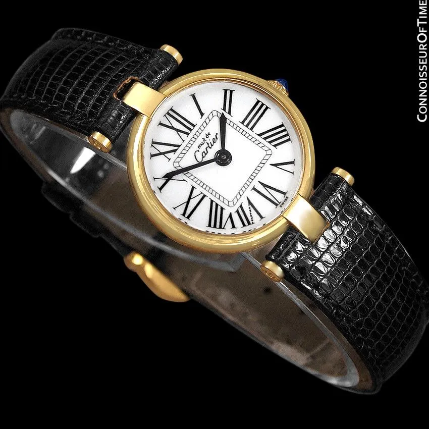 Must De Cartier Vendome Ladies Vermeil Watch - 18K Gold Over Sterling Silver