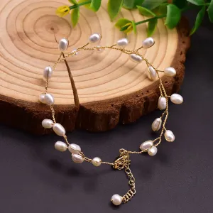 Natural Freshwater Pearl Braided Bracelet Woman Fashion Charm Jewelry Adjustable