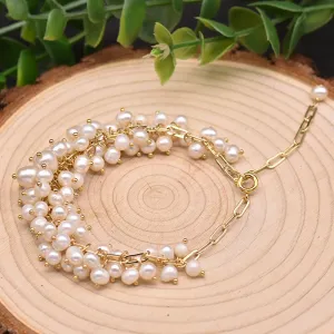 Natural Freshwater Pearl Braided Bracelet Women Fashion Beautiful Jewelry Gift