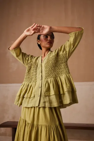New Season Summer Fall 24-Top Jade Cotton Lime green-SS24-JADT-LG-Fashion Edit Cord Studio