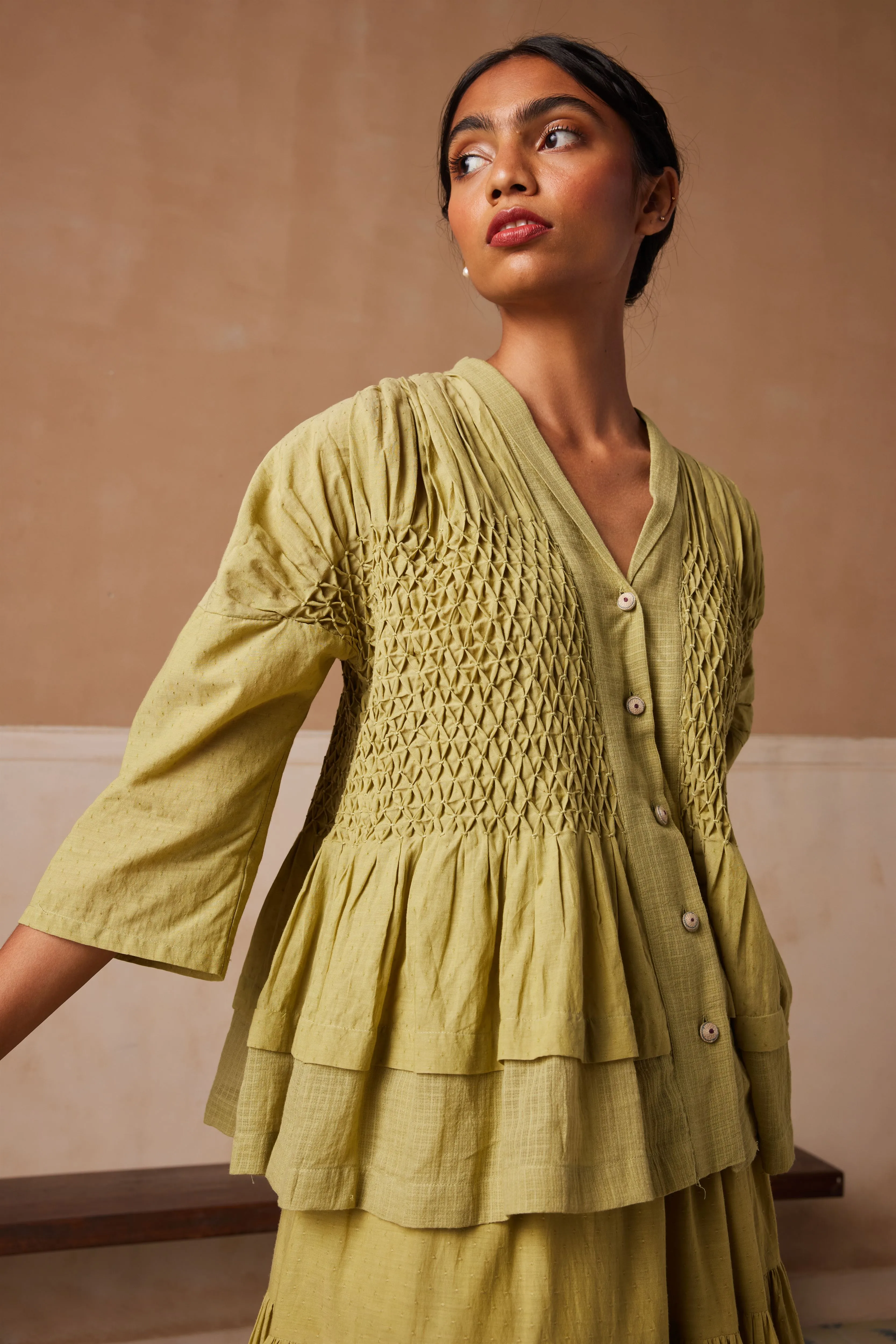 New Season Summer Fall 24-Top Jade Cotton Lime green-SS24-JADT-LG-Fashion Edit Cord Studio