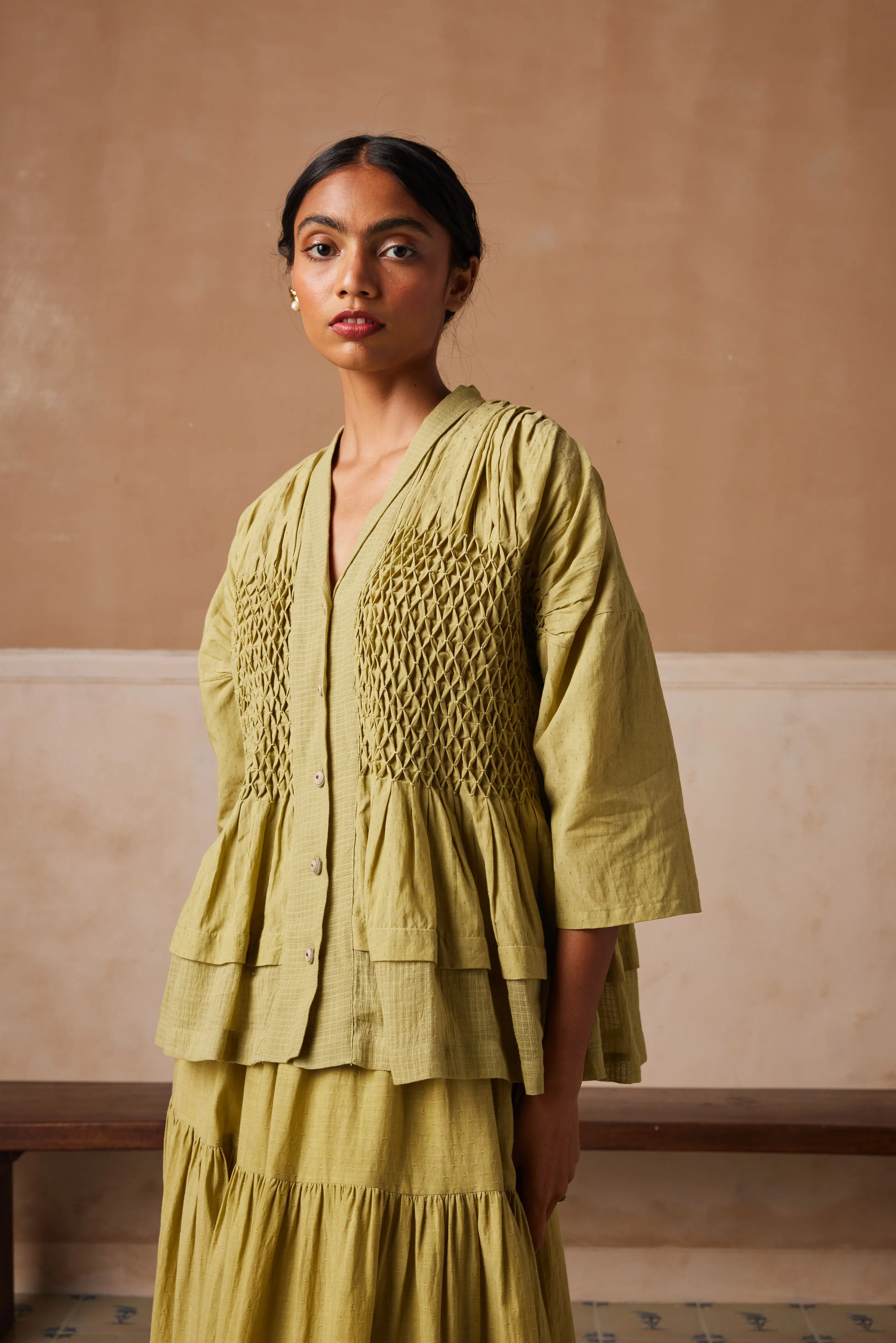 New Season Summer Fall 24-Top Jade Cotton Lime green-SS24-JADT-LG-Fashion Edit Cord Studio