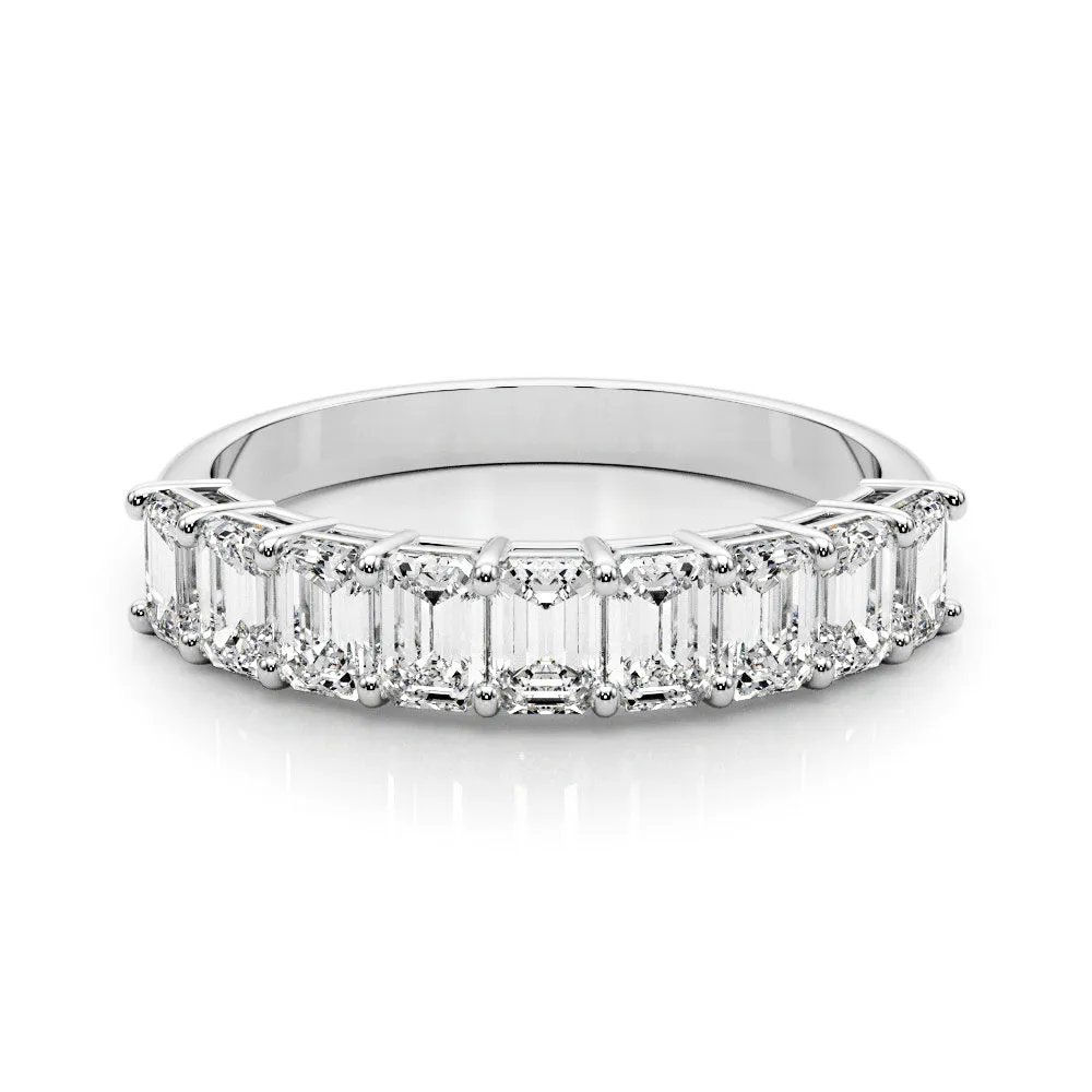Nine Stone 2.0 ct. Emerald Cut Diamond Wedding Ring
