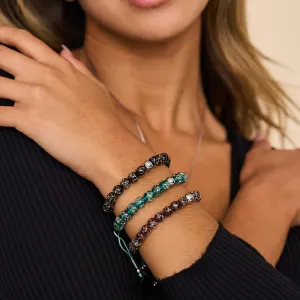 Nogu Obsidian | .925 Sterling Silver | Firefly Glass Macrame Bracelet