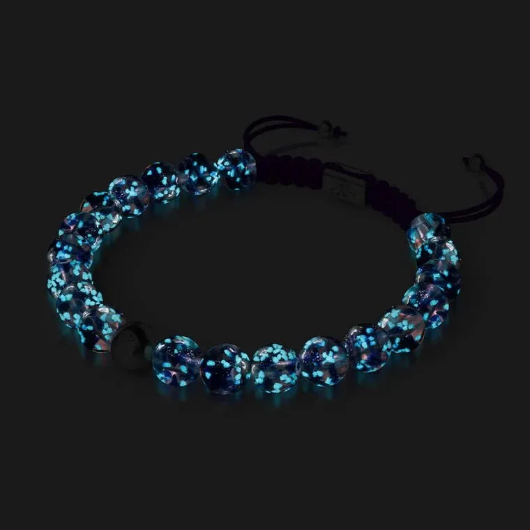 NOGU PURPLE ELIXIR | SILVER | FIREFLY GLASS MACRAME BRACELET