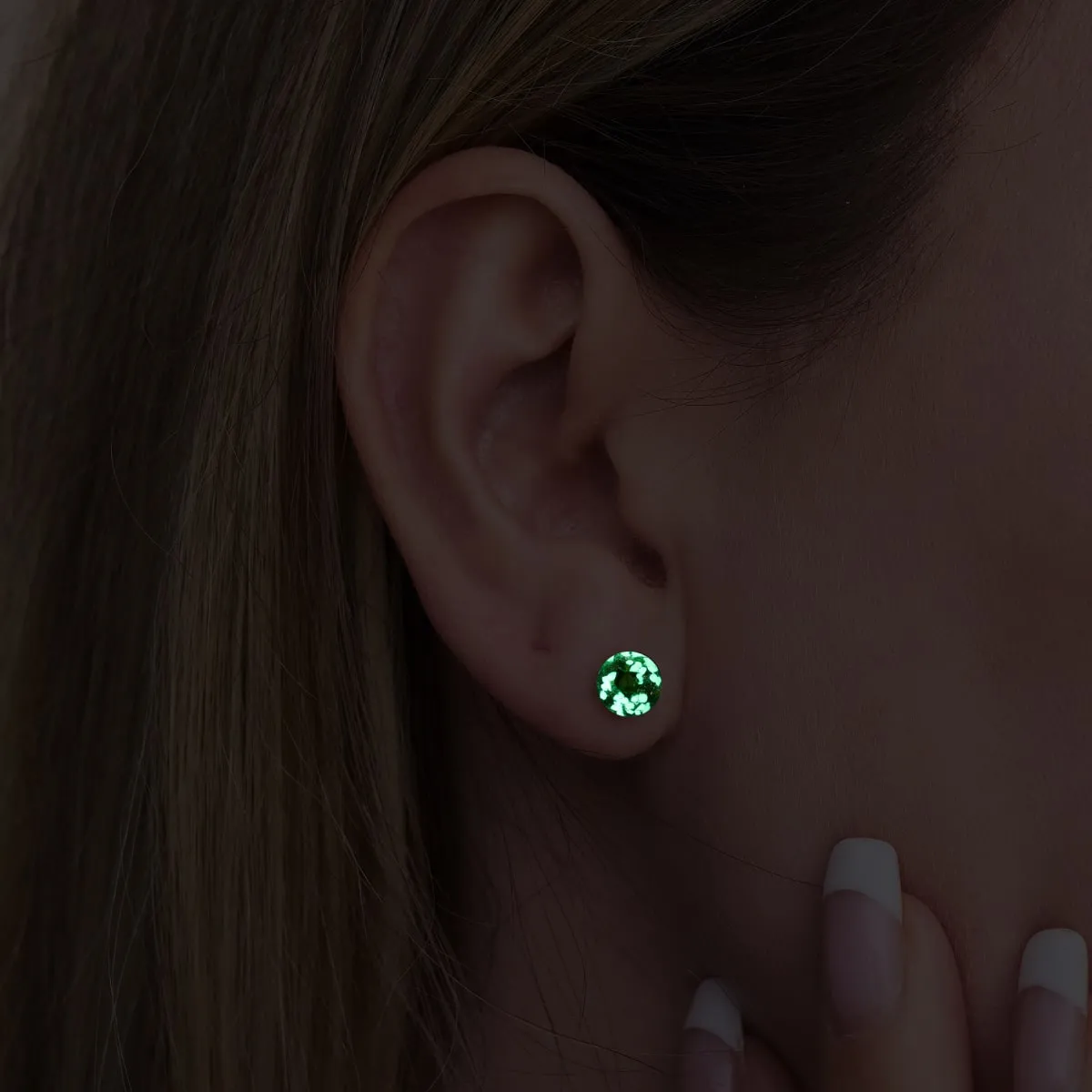 Obsidian | .925 Sterling Silver | Mini Firefly Glass Stud Earrings