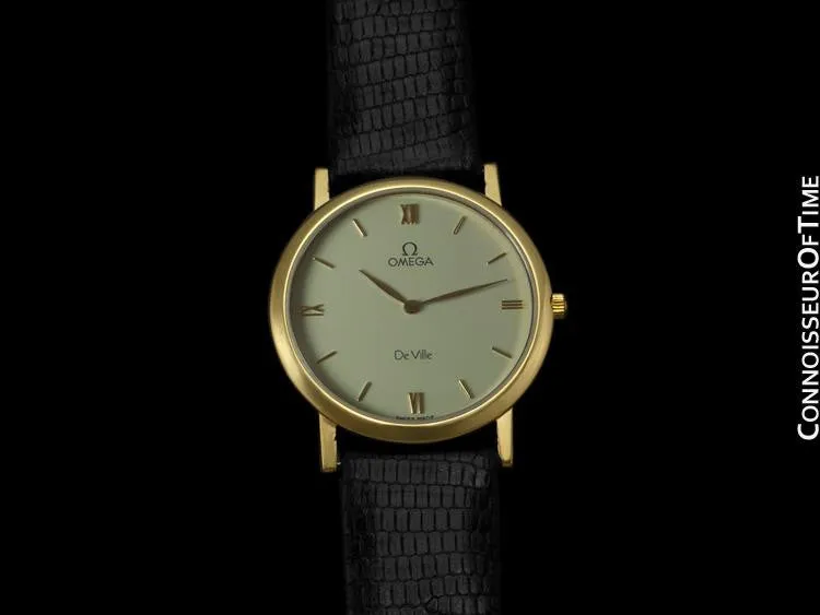 Omega De Ville Mens Midsize Dress Watch - 18K Gold