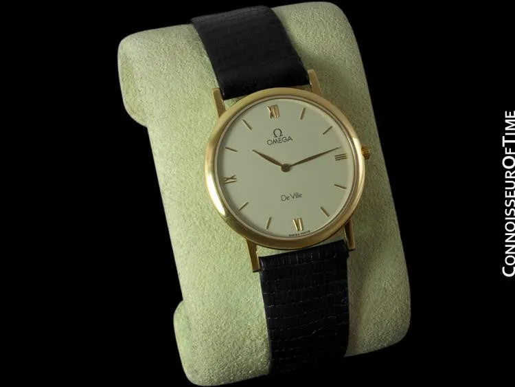 Omega De Ville Mens Midsize Dress Watch - 18K Gold