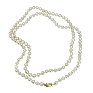 Opera Strand Mikimoto Blue Lagoon Japanese Cultured Akoya Pearl Necklace - 14K Yellow Gold 31.25 Inch
