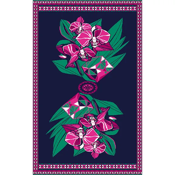 ORCHID DIAMOND WRAP IN MIDNIGHT FUCHSIA