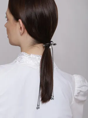 Outhouse   I    OH Celeste Afton Iridescent Cosmos Hair Tie Gunmetal New OHAW19HT011