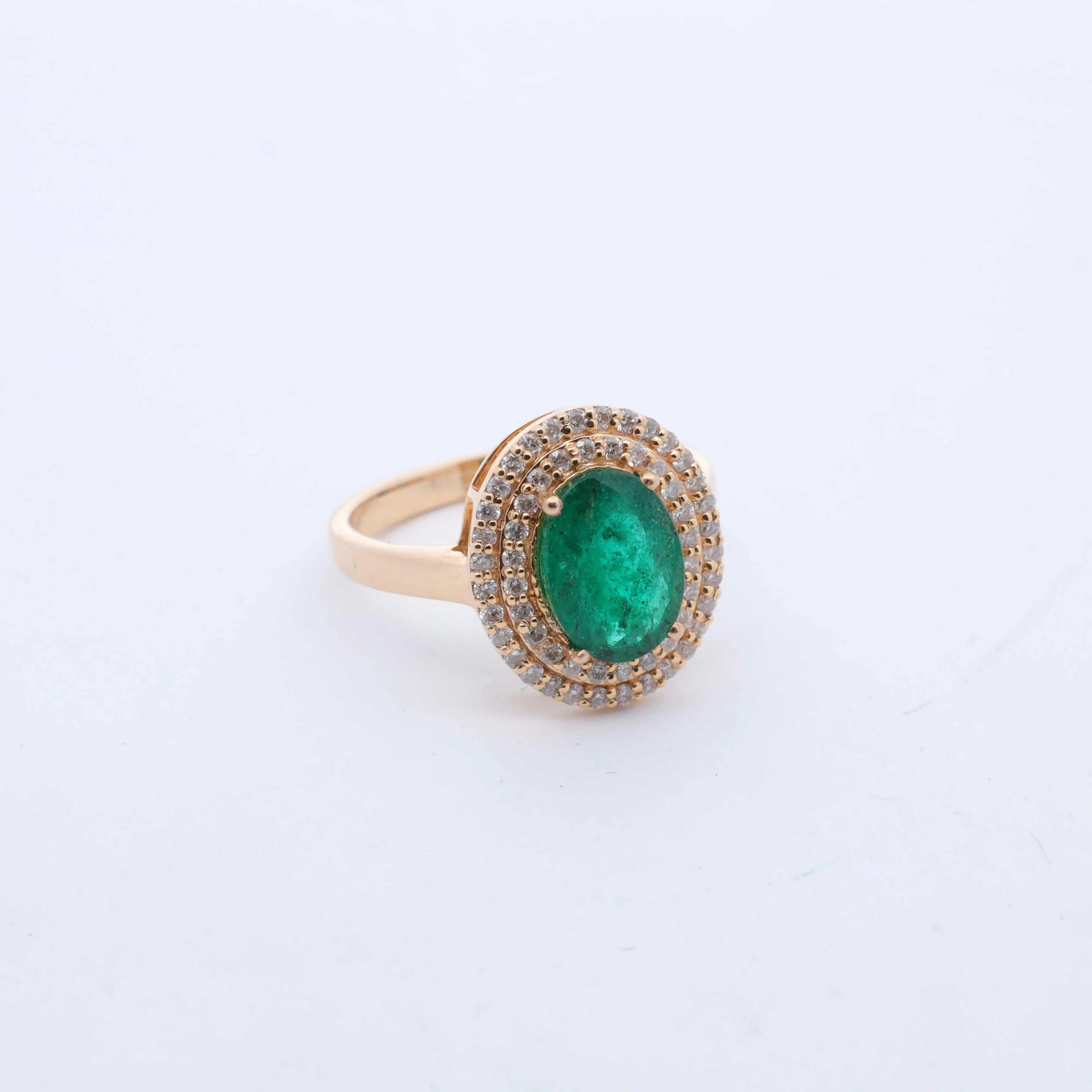 Oval Emerald & Diamond Cocktail Ring