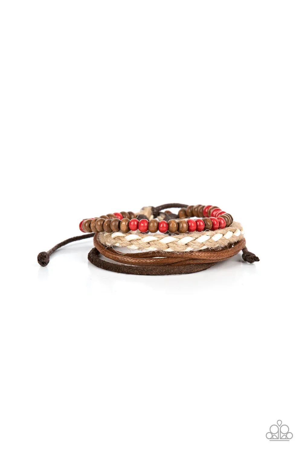Paparazzi - Woodsy Wayfarer - Red Bracelet