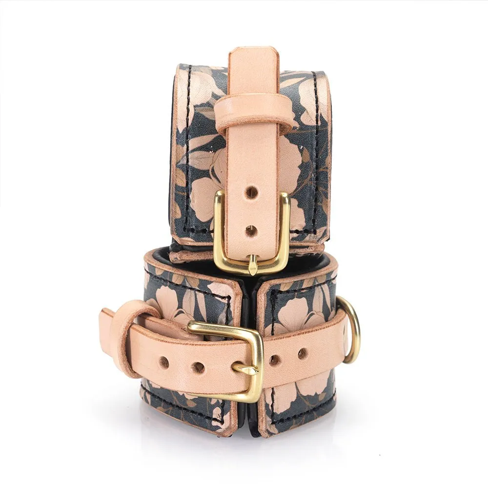 Paradise Black Blossom Padded Cuffs