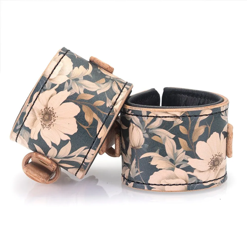 Paradise Black Blossom Padded Cuffs