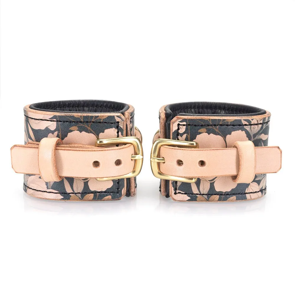 Paradise Black Blossom Padded Cuffs