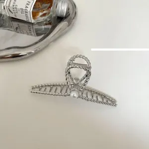 Pearl Metal Hair Claw Clip