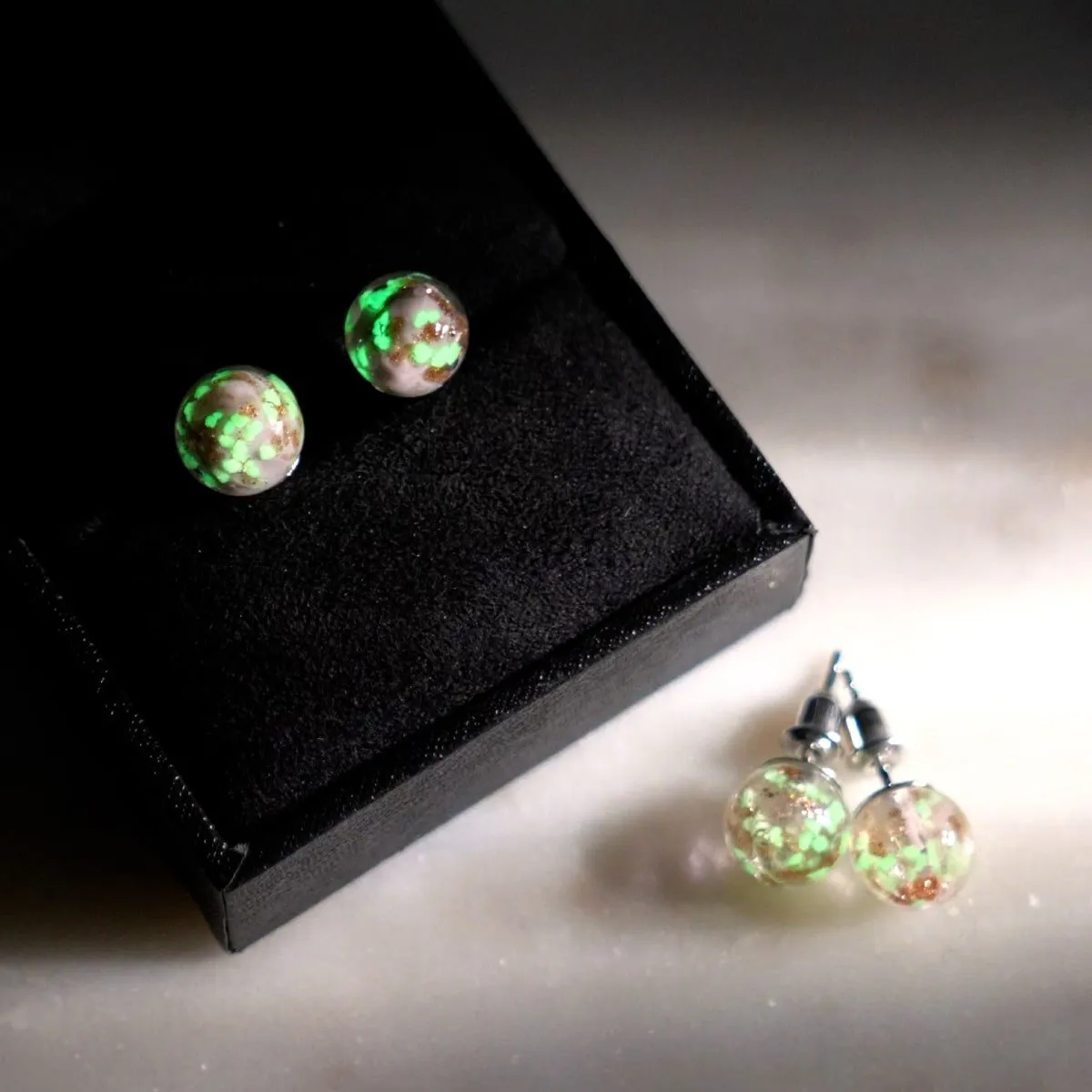 Periwinkle | .925 Sterling Silver | Firefly Glass Stud Earrings