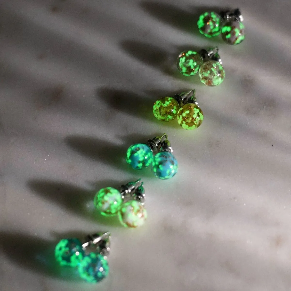 Periwinkle | .925 Sterling Silver | Firefly Glass Stud Earrings