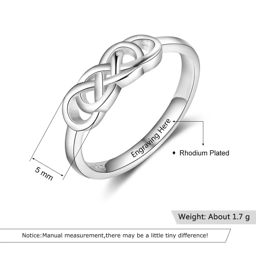 Personalized Copper Engraved Names Rings for Women – Braided Knot – Fashion Jewelry Gift
