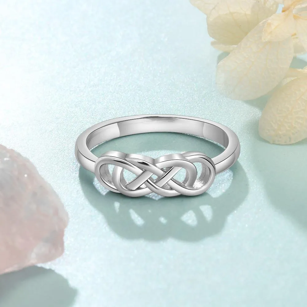 Personalized Copper Engraved Names Rings for Women – Braided Knot – Fashion Jewelry Gift