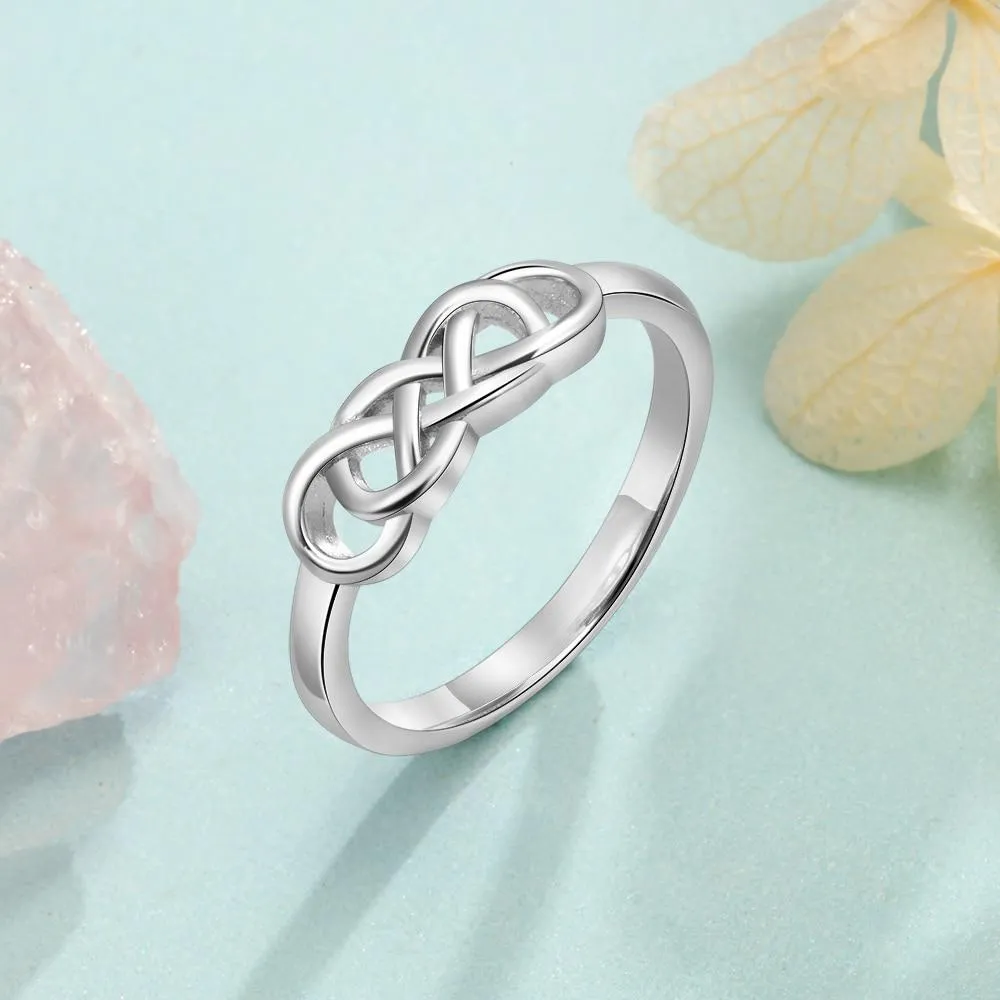Personalized Copper Engraved Names Rings for Women – Braided Knot – Fashion Jewelry Gift