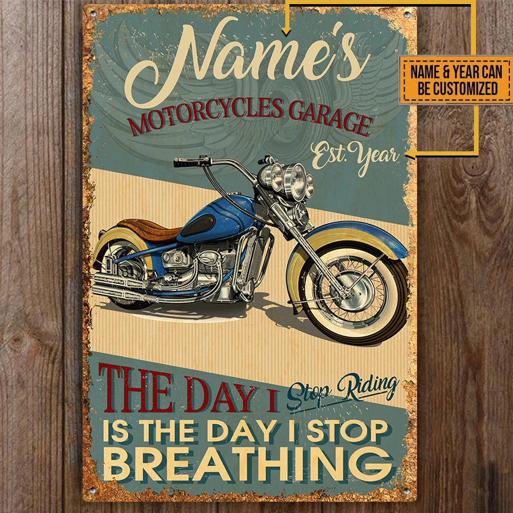 Personalized Motorcycles Garage Classic Metal Sign