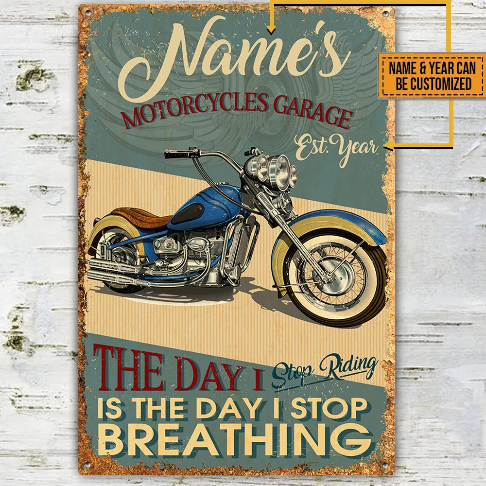 Personalized Motorcycles Garage Classic Metal Sign