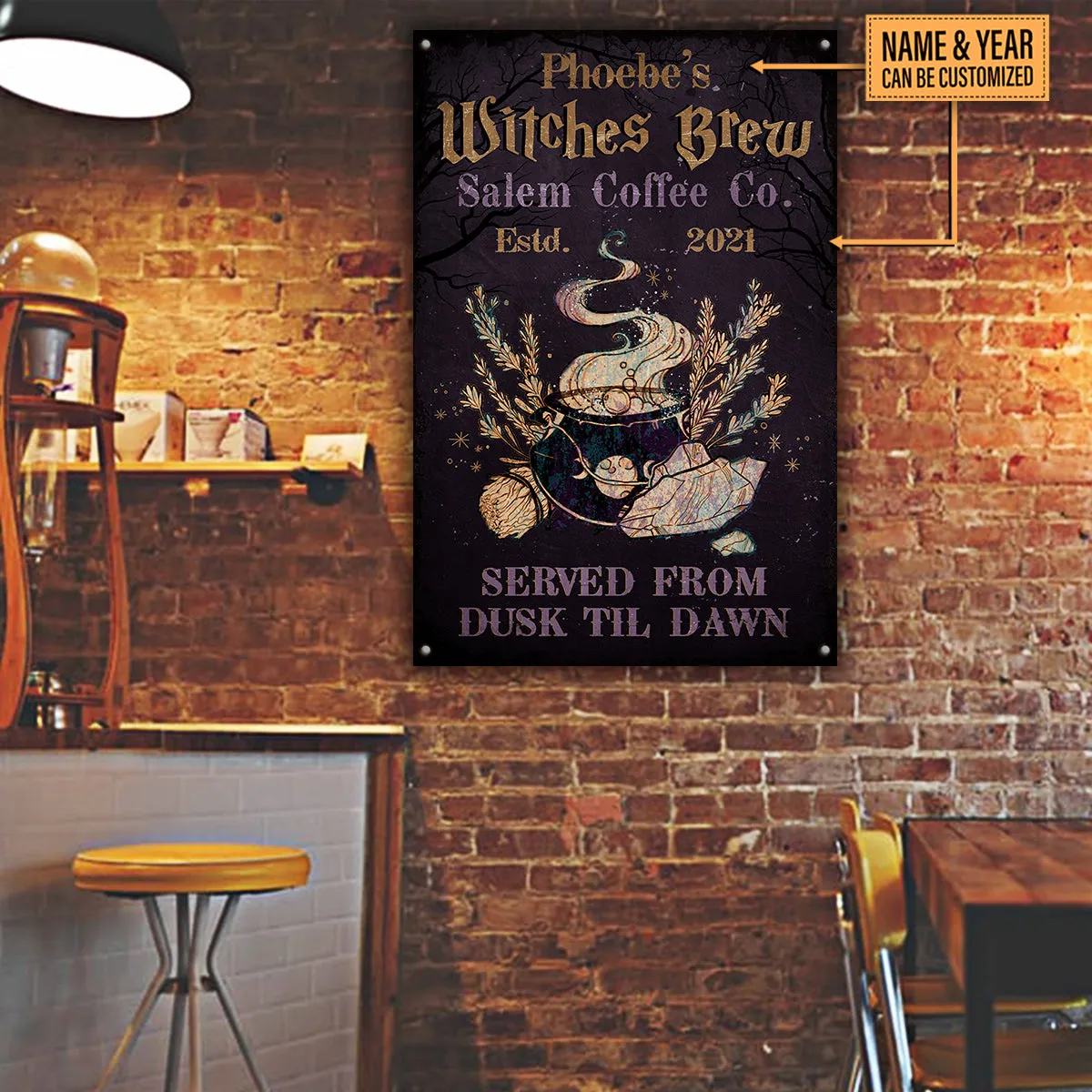 Personalized Witches Brew Classic Metal Sign