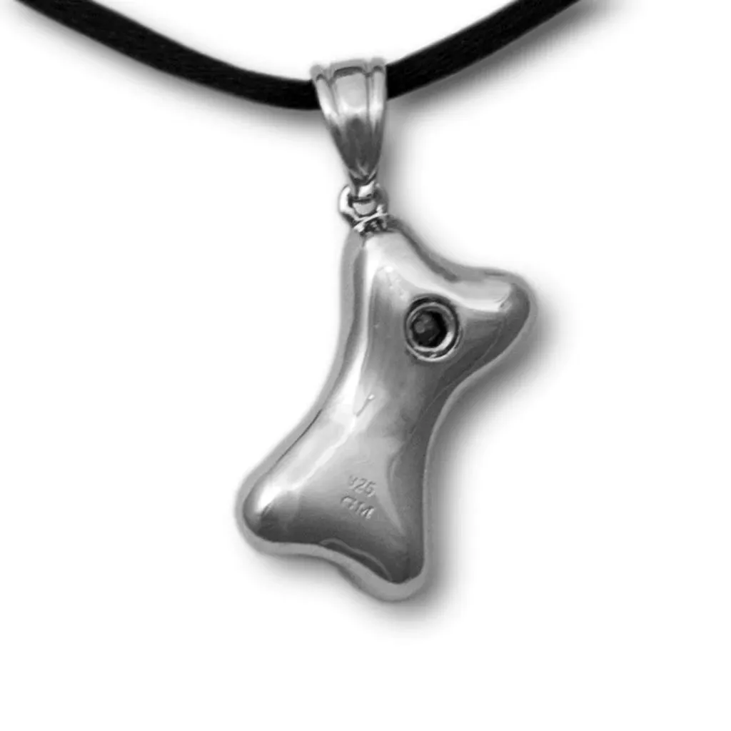 Pet Dog Bone Cremation Pendant - Sterling Silver